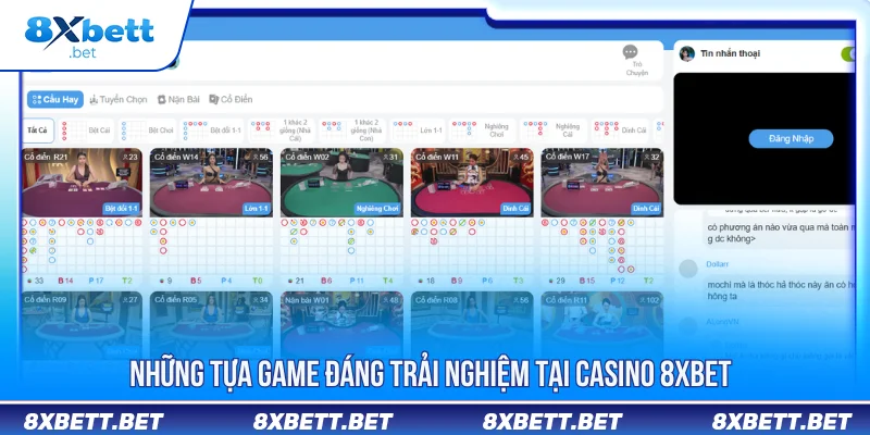 Những tựa game đáng trải nghiệm tại Casino 8XBET