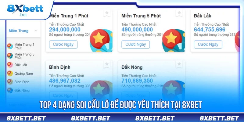 Top 4 dạng soi cầu lô đề được yêu thích tại 8XBET